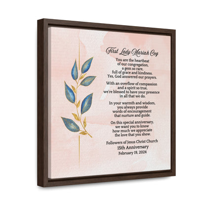 Pastor's Wife Church Anniversary Canvas Wrap