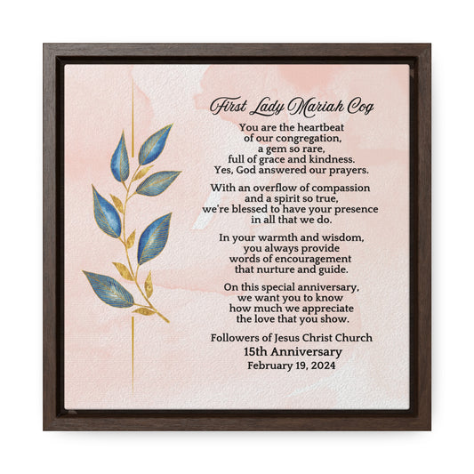 Pastor's Wife Church Anniversary Canvas Wrap