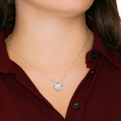 Personalized Mother's Day Message Card - Love Knot Necklace - Faith Hope Love