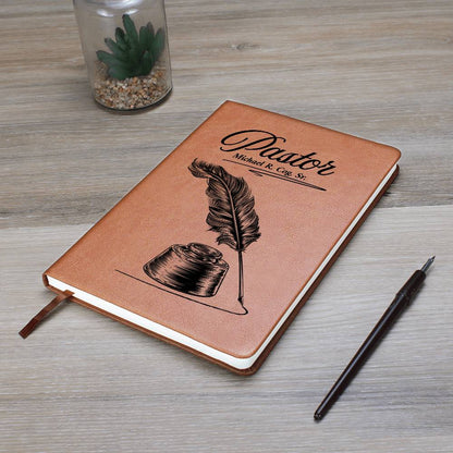 Personalized Pastor Vegan Leather Writing Journal For Sermon Notes