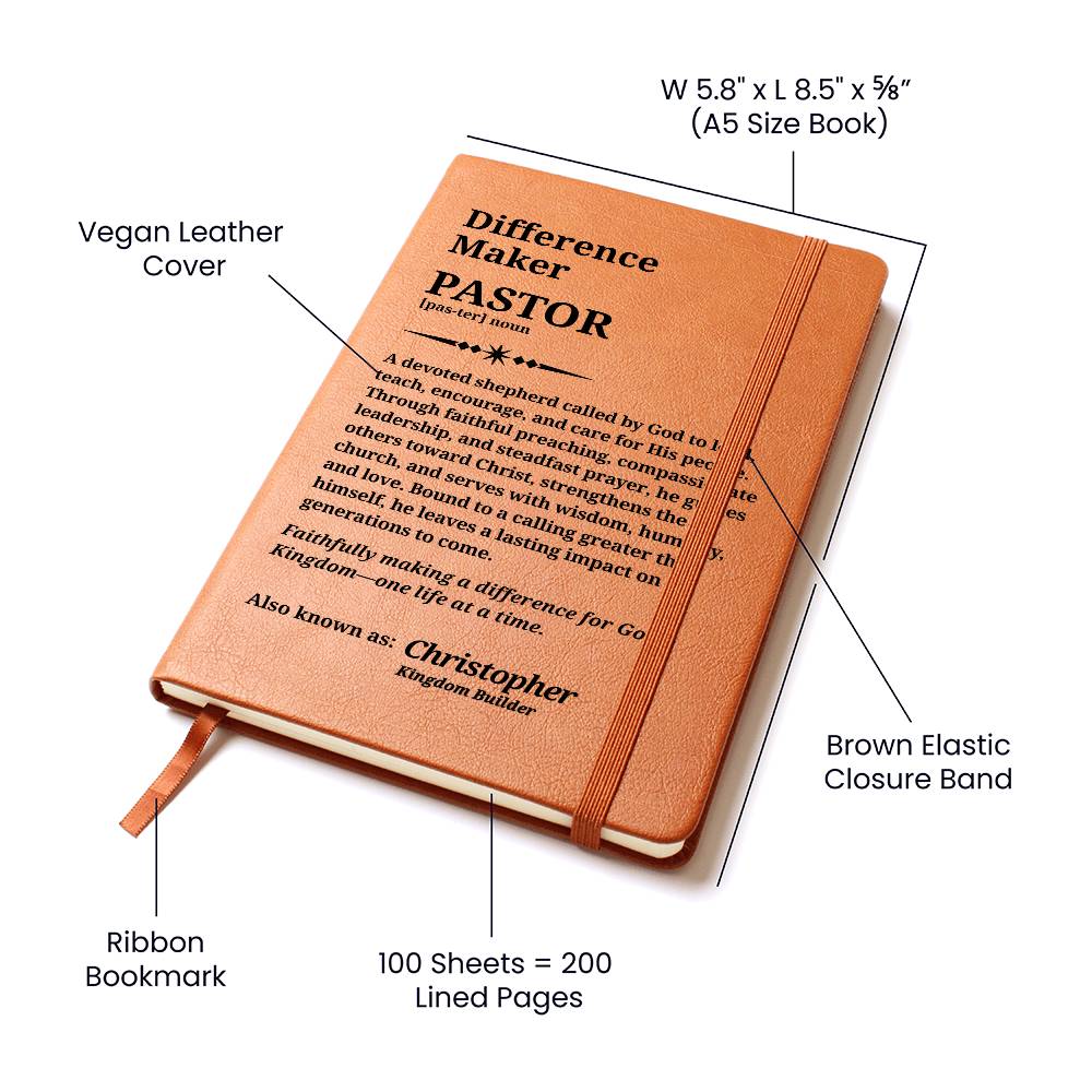 Difference Maker Pastor Personalized Journal