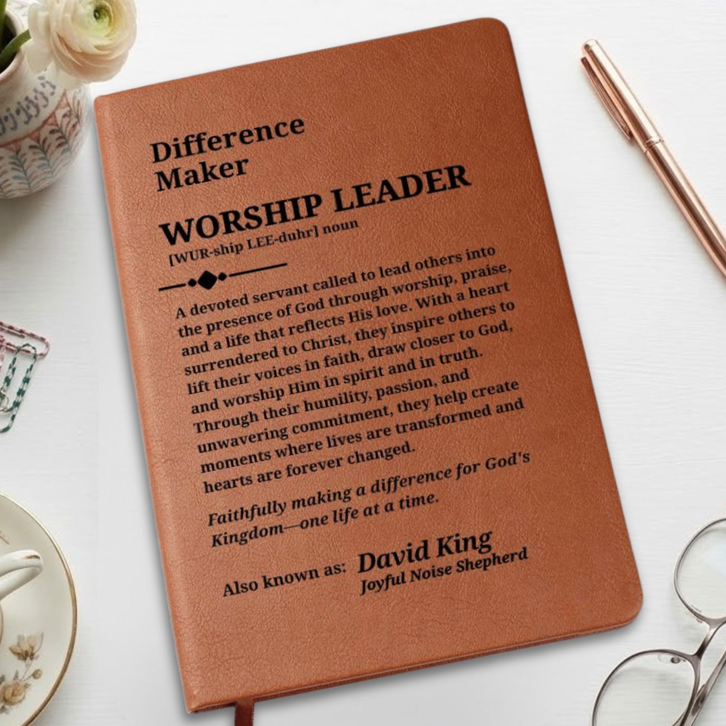 Difference Maker Worship Leader Personalized Journal