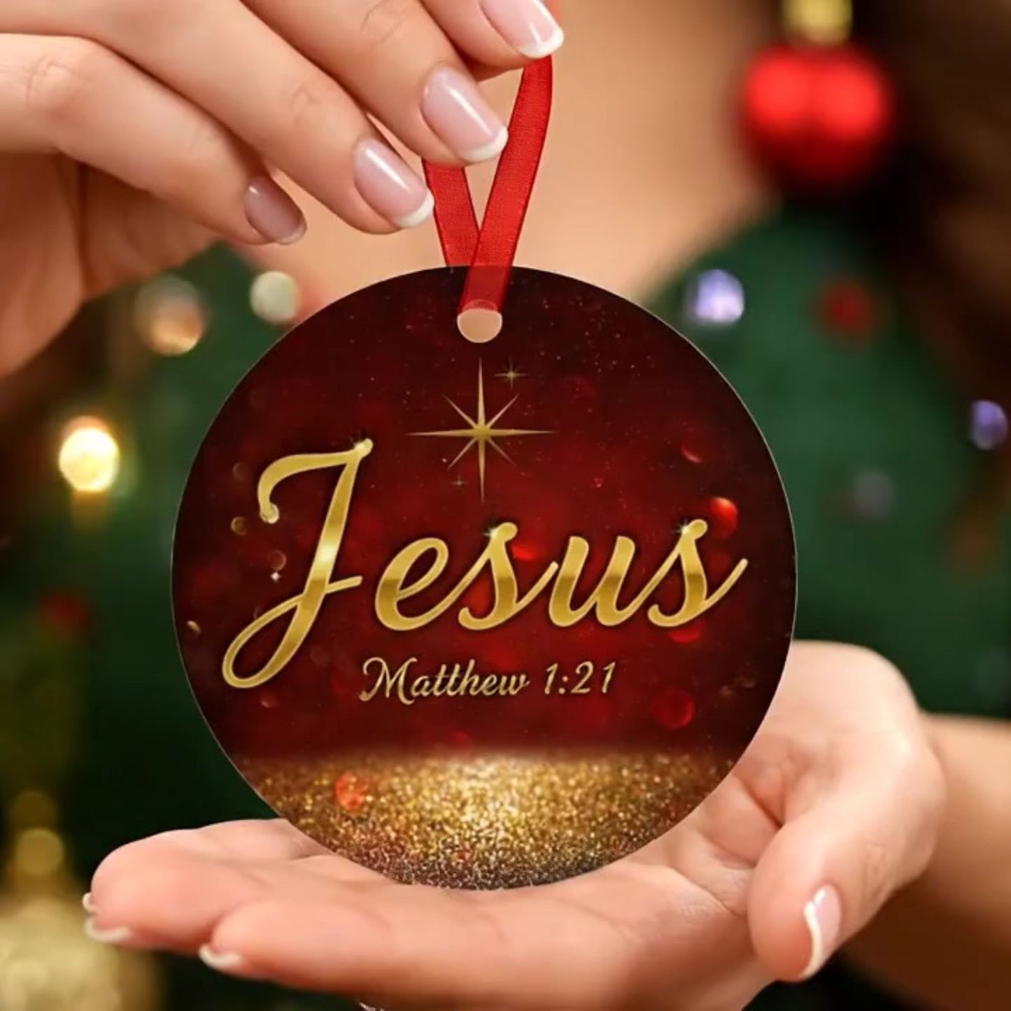 Christian Christmas Bible Verse Ornament - Jesus