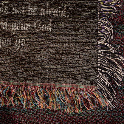 Personalized Woven Throw Blanket - Bible Verse Be Joshua 1:9 Strong and Courageous