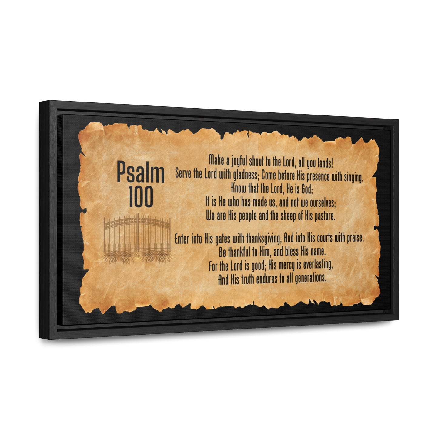 Psalm 100 Bible Verse Canvas Wrap Wall Art