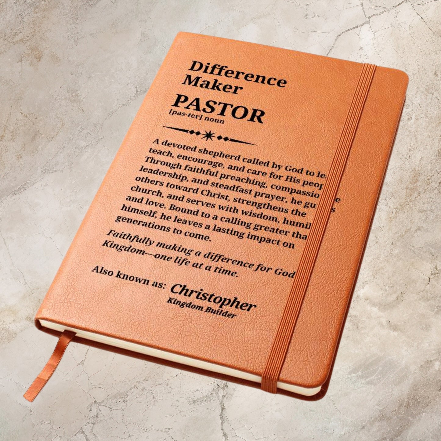 Difference Maker Pastor Personalized Journal