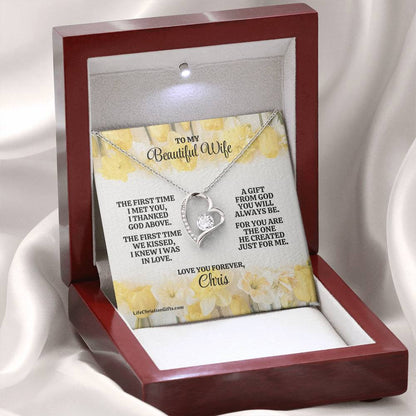 Christian Wife Message Card And Forever Love Necklace - The First Time