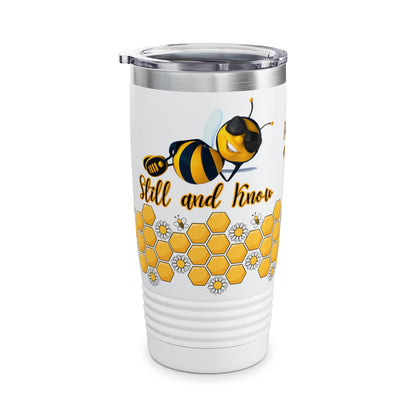 Bee Still And Know Bible Verse 20oz Ringneck Tumbler