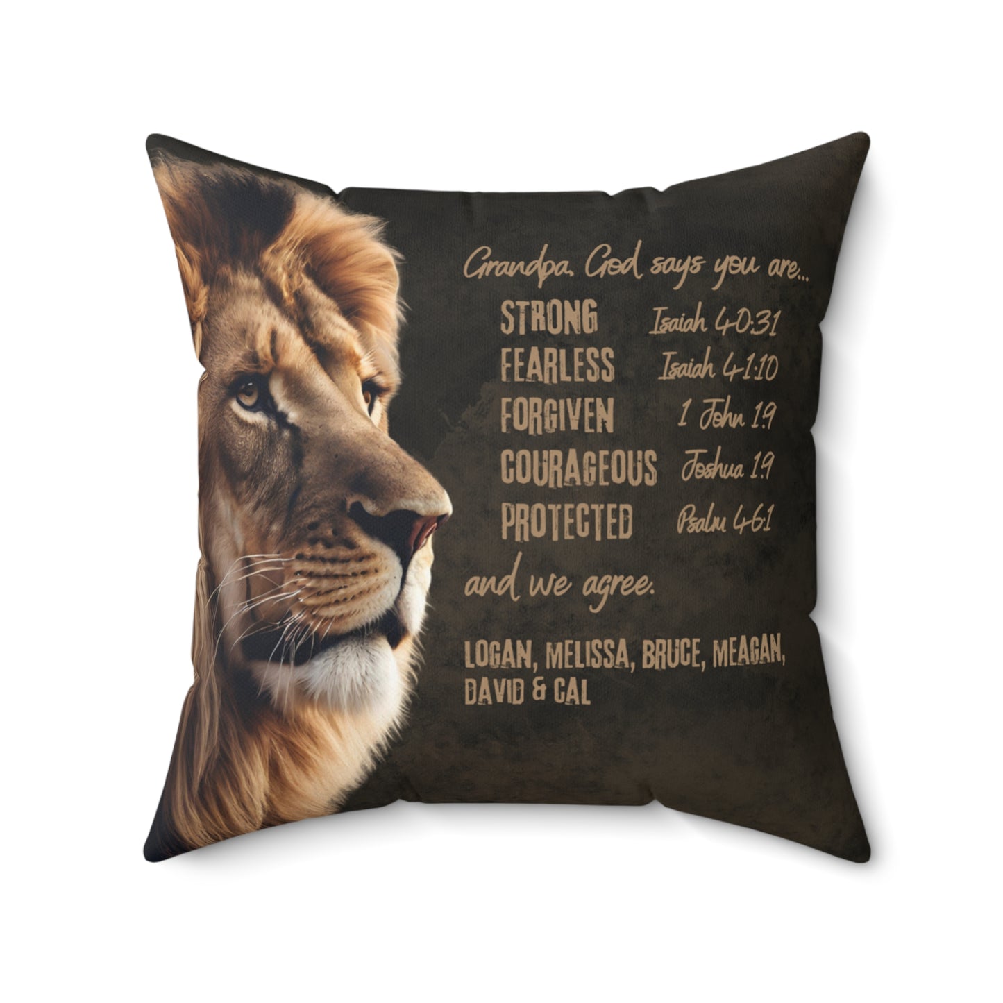 Personalized Throw Pillow For Grandpa - Bible Affirmations