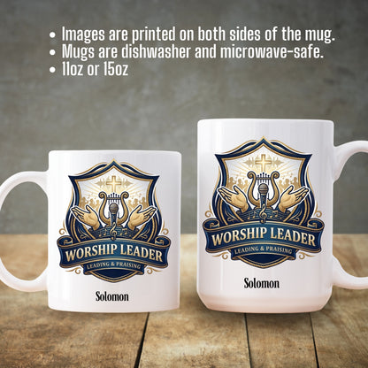 Personalized Worship Leader Coffee Mug With Bible Verse