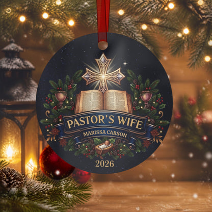 Personalized Christmas Ornament Keepsake Gift For The Pastor's Wife Appreciation, Unique First Lady of Church Congregation
