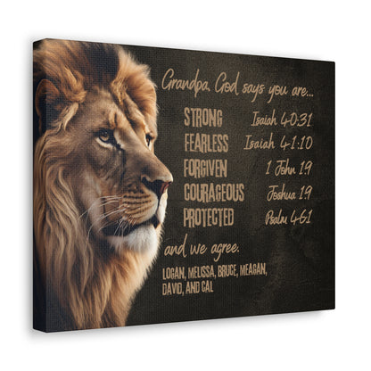 Personalized Grandpa Bible Verse Affirmations Wall Art