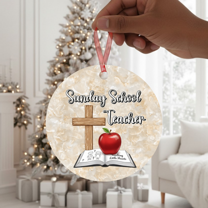 Sunday School Teacher Lightweight Aluminum Christmas Ornament - Teaching The Word