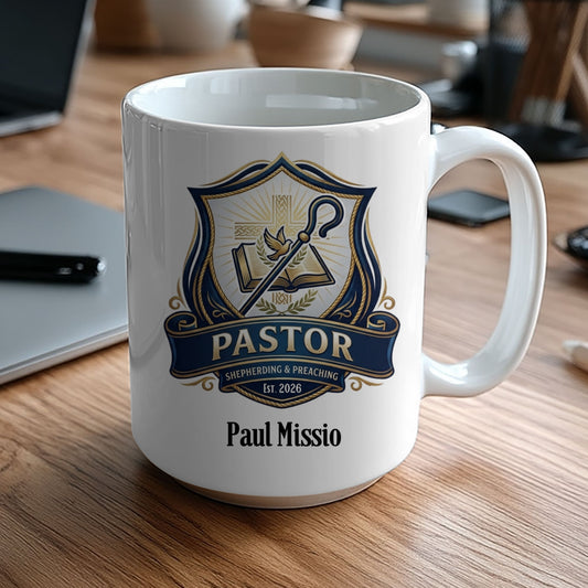 Personalized Pastor Appreciation Mug | Emblem of Ministry