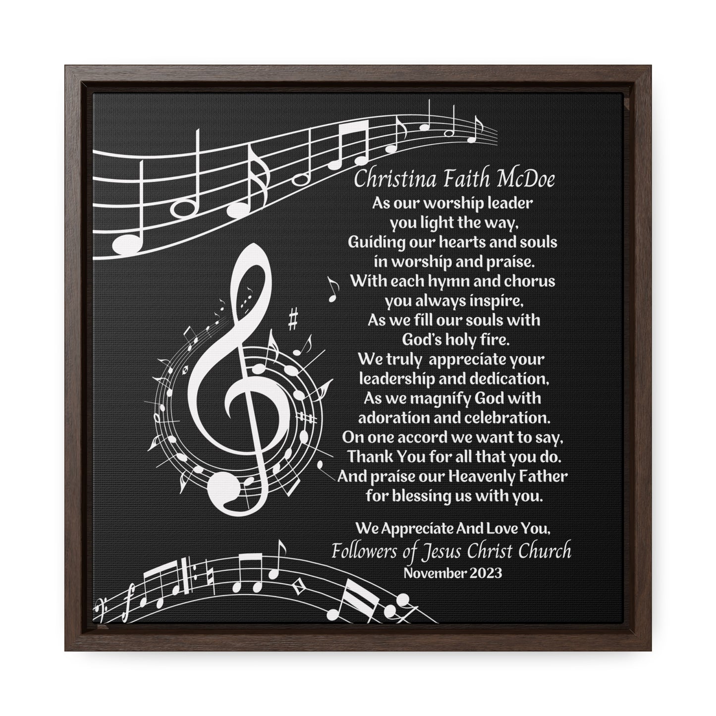 Worship Leader Appreciation Poem Wall Plaque