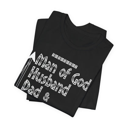 Man of God Husband Dad & Blessed Men's Father's Day Christian Faith T-Shirt