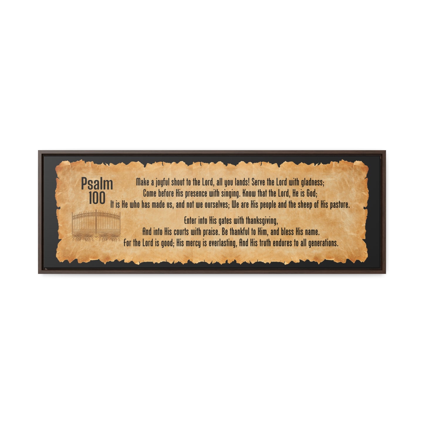 Psalm 100 Bible Verse Canvas Wrap Wall Art