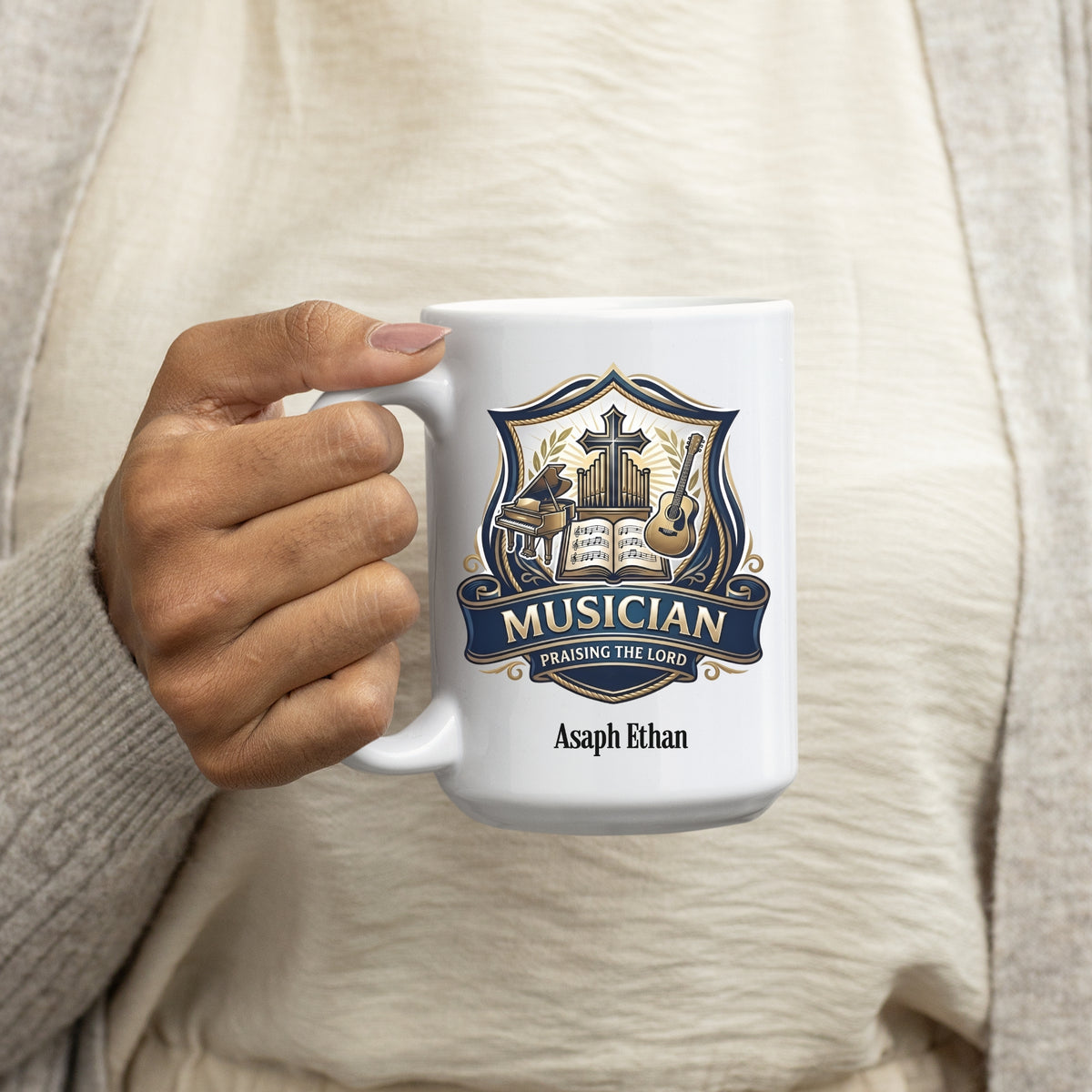 Personalized Church Musician Mug With Bible Verse