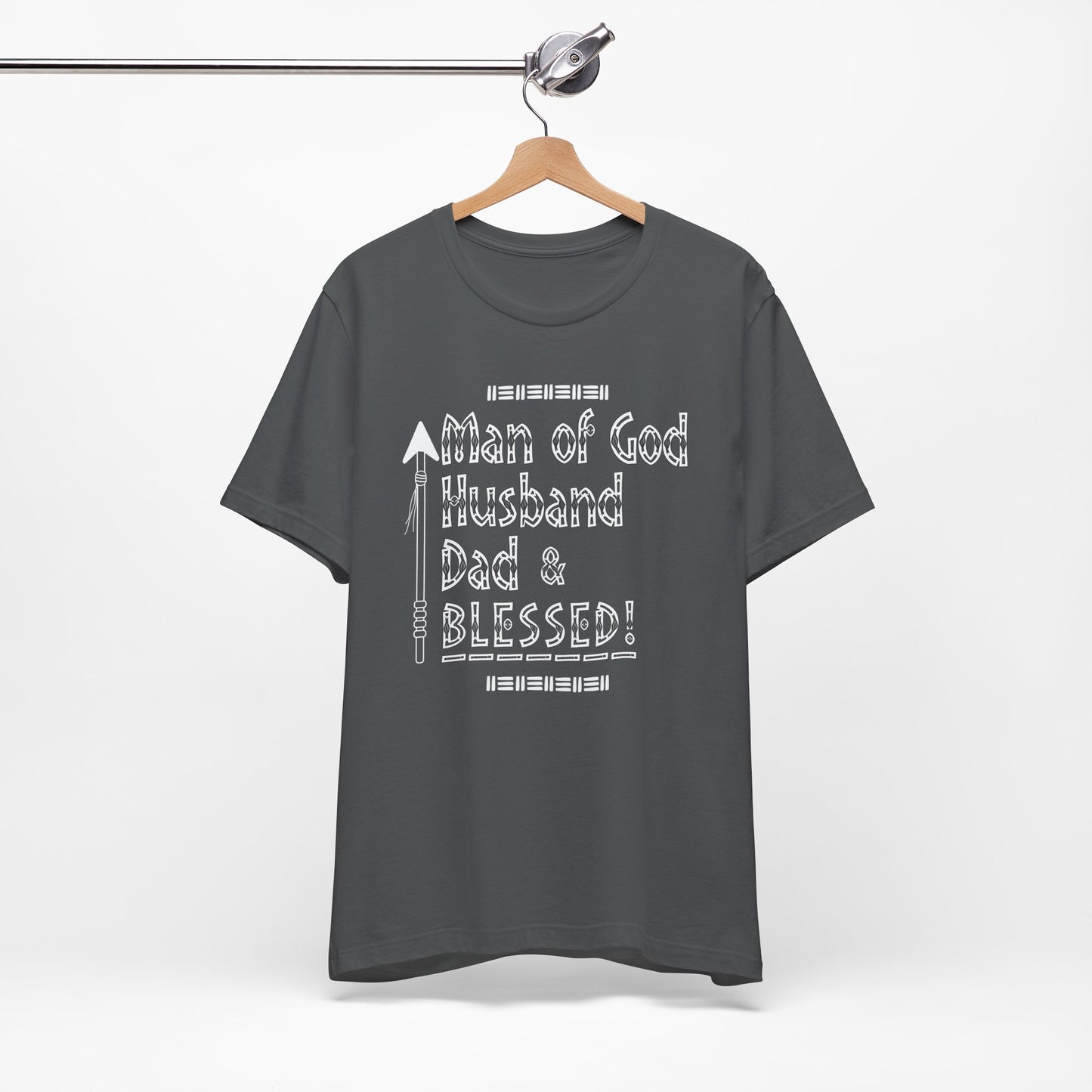 Man of God Husband Dad & Blessed Men's Father's Day Christian Faith T-Shirt
