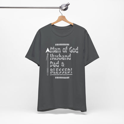 Man of God Husband Dad & Blessed Men's Father's Day Christian Faith T-Shirt