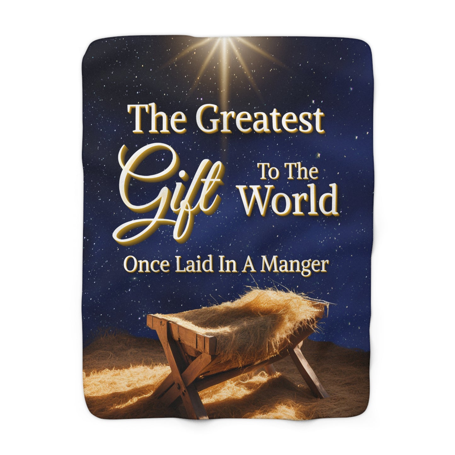 Christmas Manger Sherpa Throw Blanket