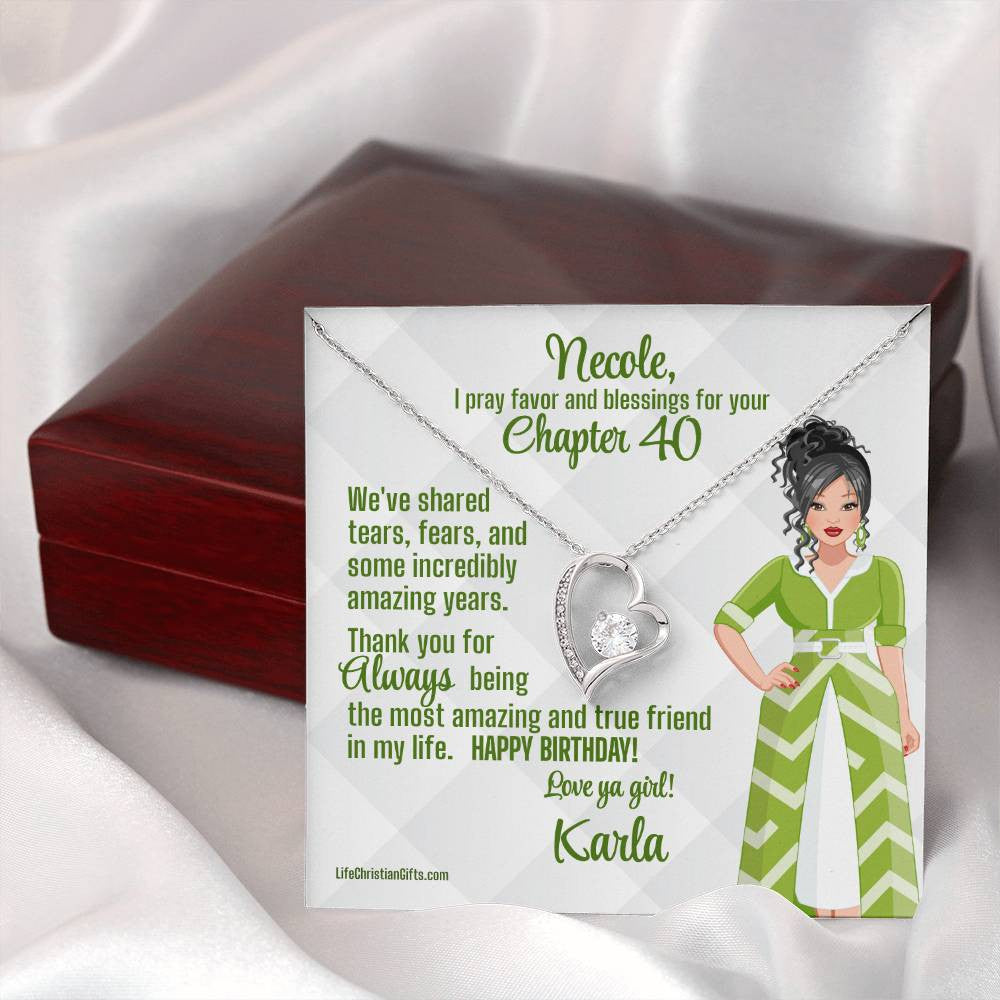 Chapter Birthday Card With The Forever Love Necklace - Brunette