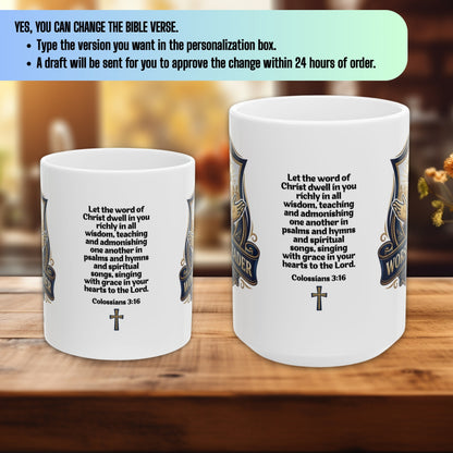 Personalized Worship Leader Coffee Mug With Bible Verse