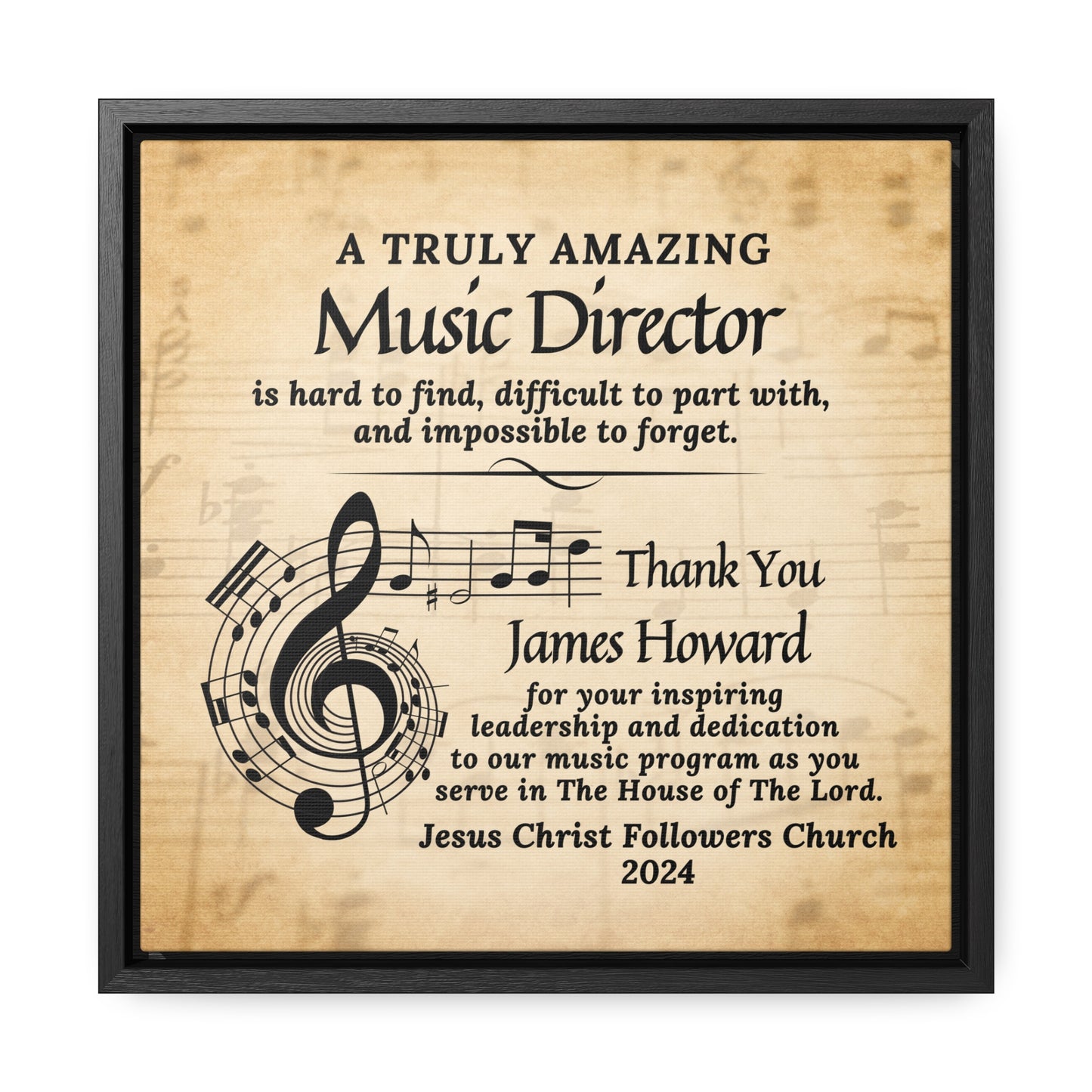 Amazing Music Director Canvas Wrap Plaque