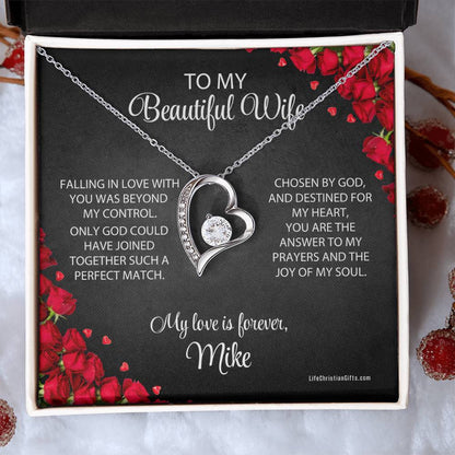 To Wife Message Jewelry Card And Forever Love Necklace - Perfect Match