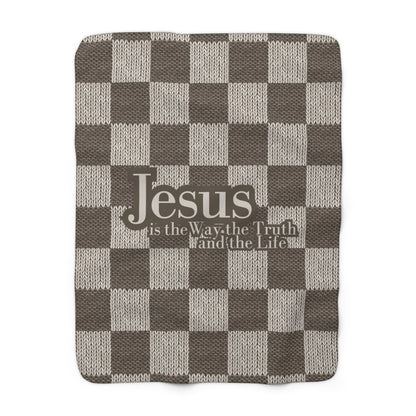 Jesus The Way Truth And Life Sherpa Printed Throw Blanket