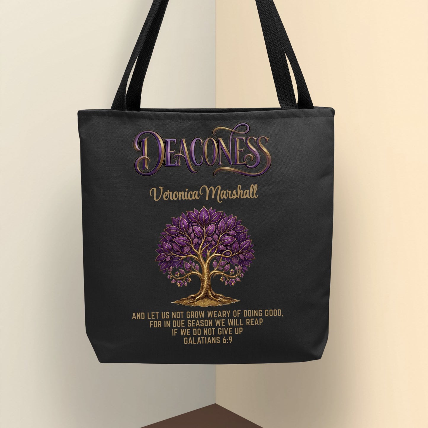 Personalized Deaconess Tote Bag For Christian Women of Faith Appreciation Gift For Church Group | Bible Verse Tote Bag Ministry Gift