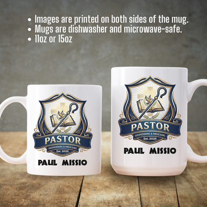 Personalized Pastor Appreciation Mug | Emblem of Ministry
