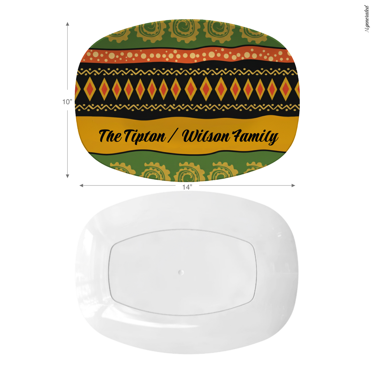 Personalized African Print Family Platter – Kente-Inspired Decorative Kitchen Serving Tray