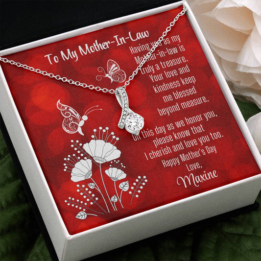 Mother-In-Law Mother's Day Gift Card - Alluring Necklace - Butterflies