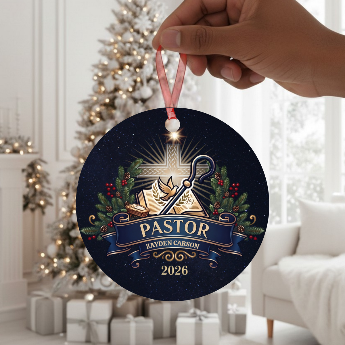 Personalized Christmas Ornament Keepsake Gift For The Pastor's Wife Appreciation, Unique First Lady of Church Congregation