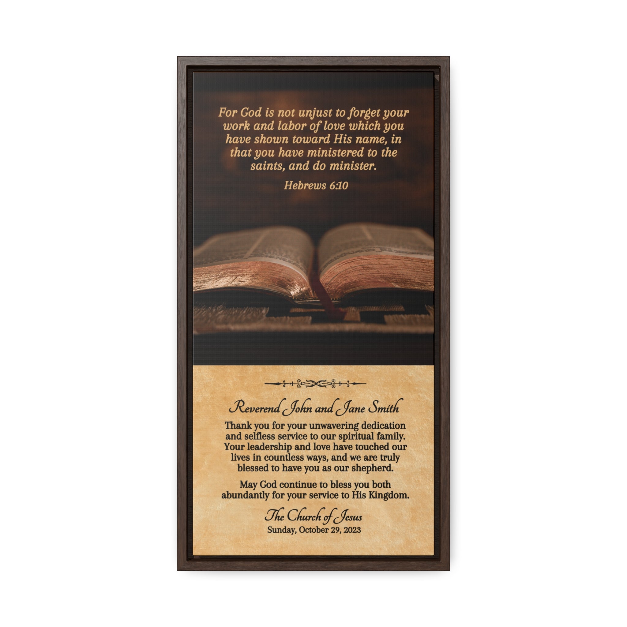 Pastor And Wife Appreciation Wall Decoration