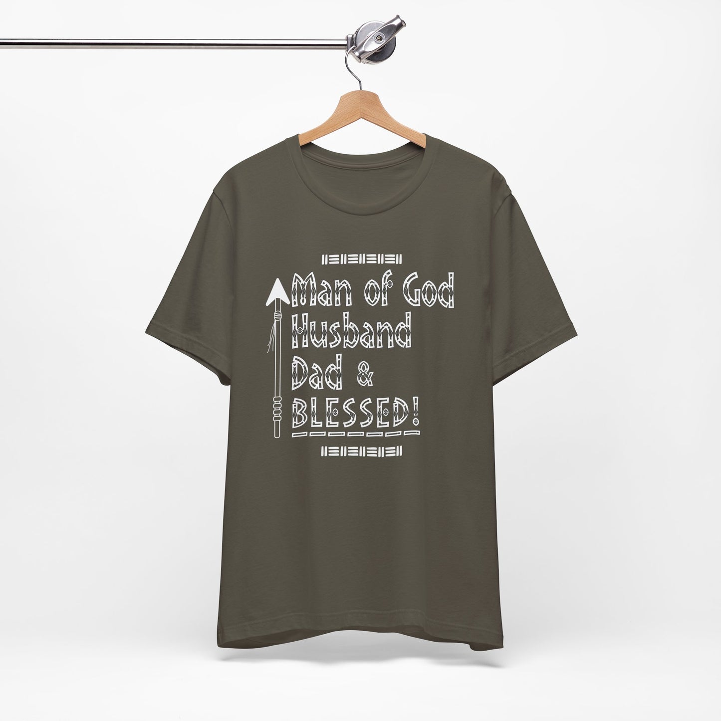 Man of God Husband Dad & Blessed Men's Father's Day Christian Faith T-Shirt