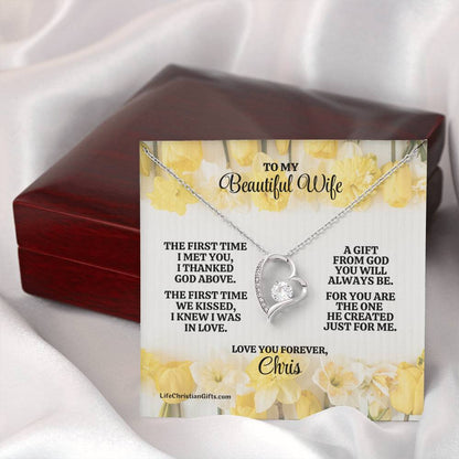 Christian Wife Message Card And Forever Love Necklace - The First Time