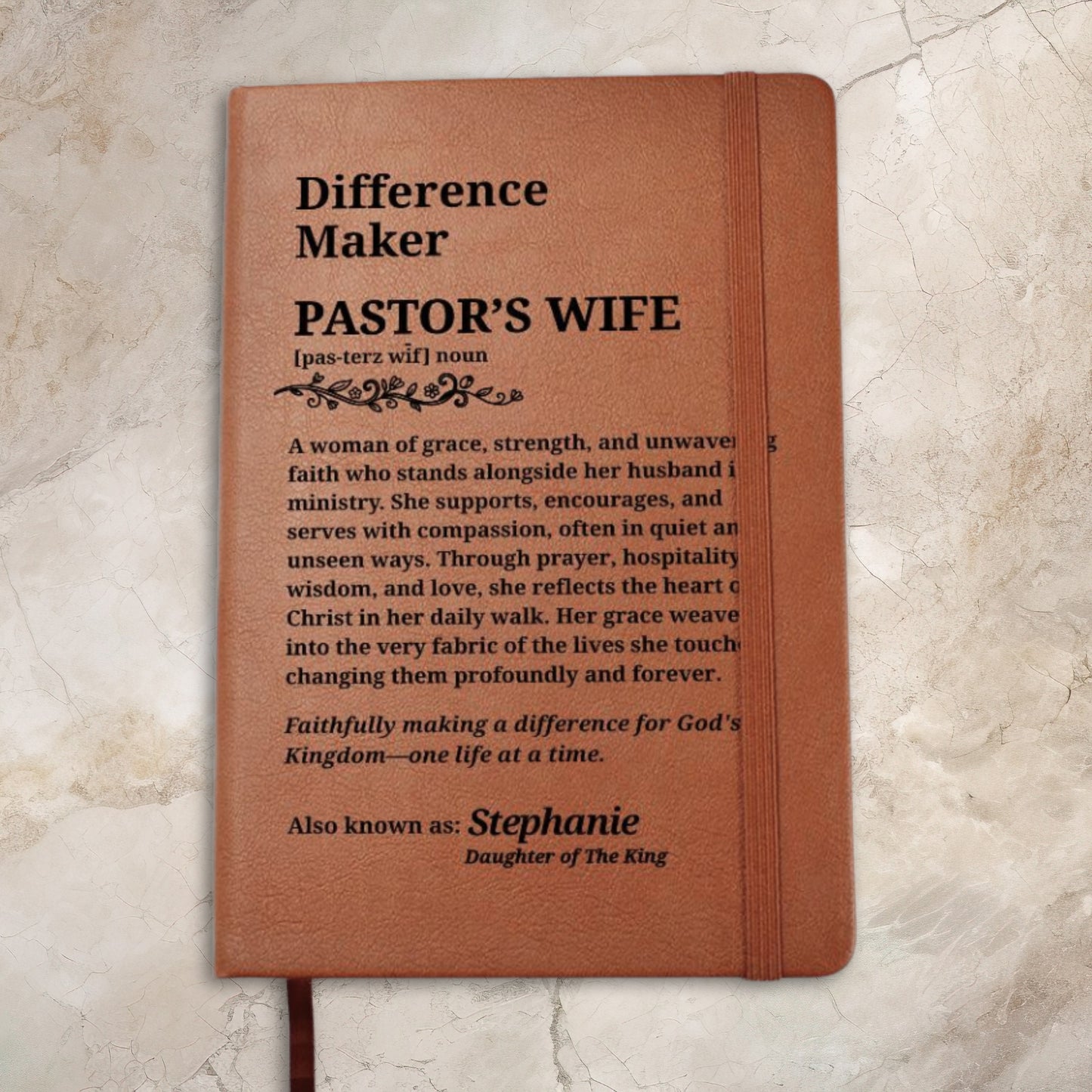 Difference Maker Pastor's Wife Personalized Journal