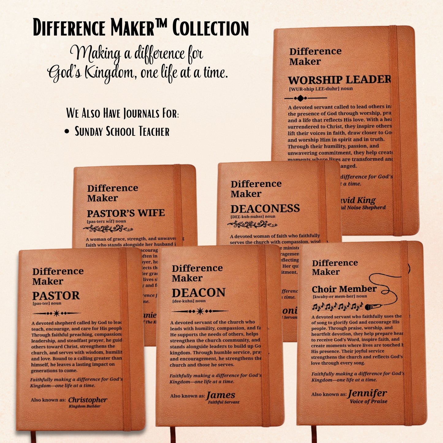 Difference Maker Choir Member Personalized Leather Journal