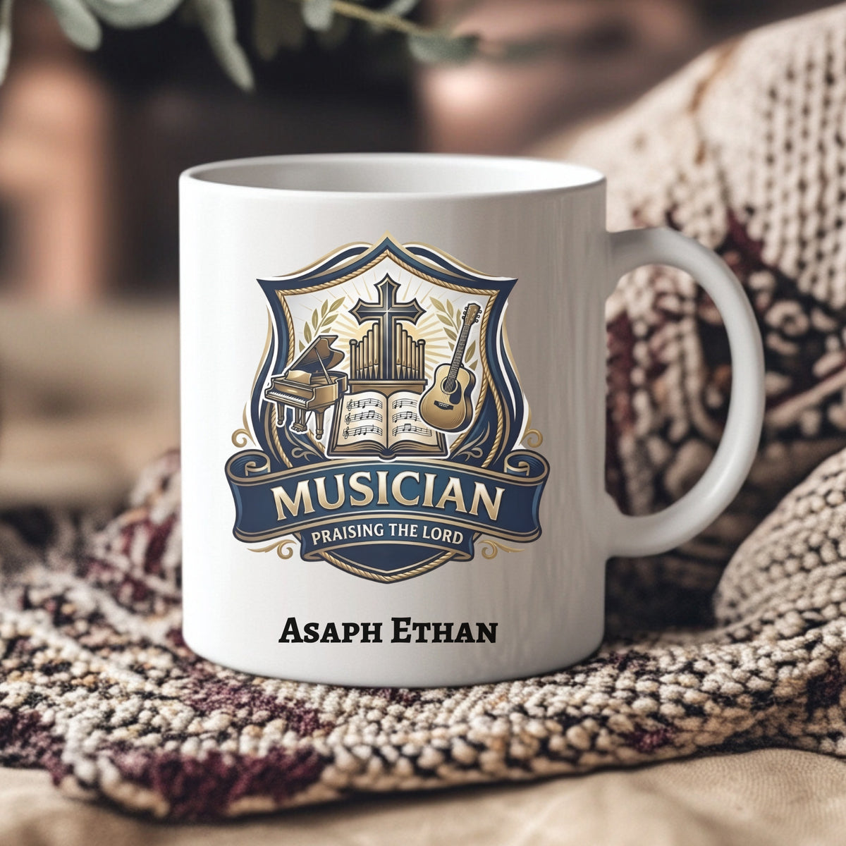 Personalized Church Musician Mug With Bible Verse