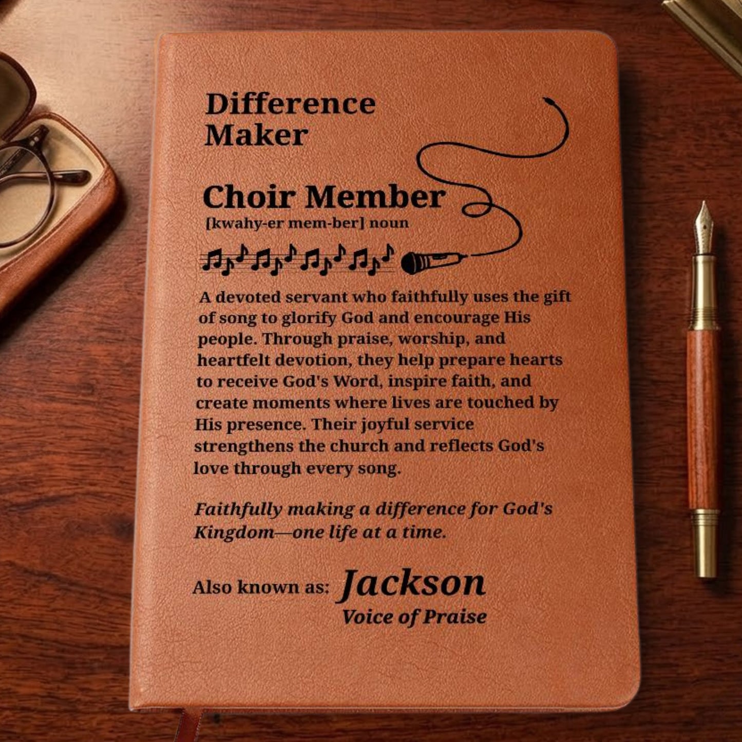Difference Maker Choir Member Personalized Leather Journal