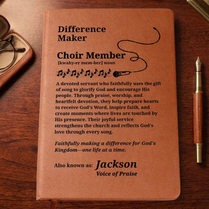 Difference Maker Choir Member Personalized Leather Journal