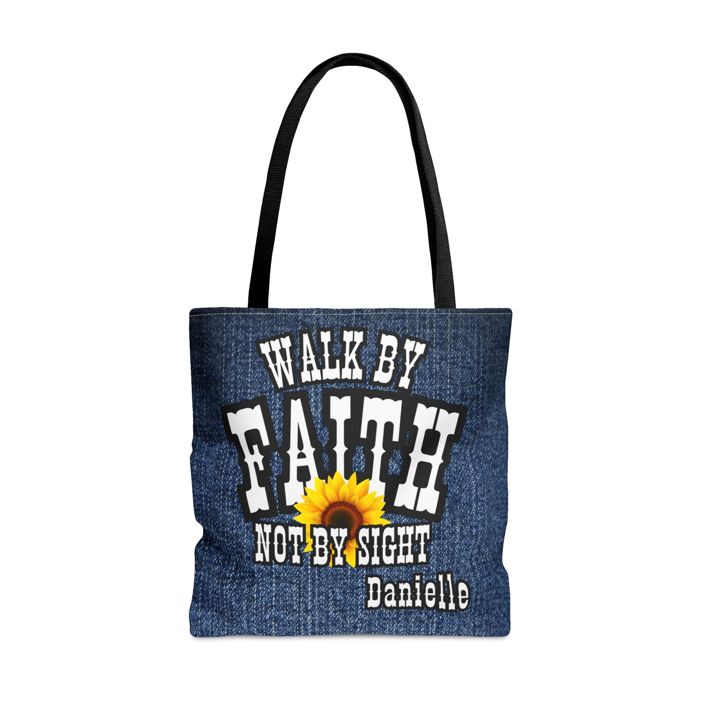 Walk By Faith Not By Sight Personalized Christian Tote Bag