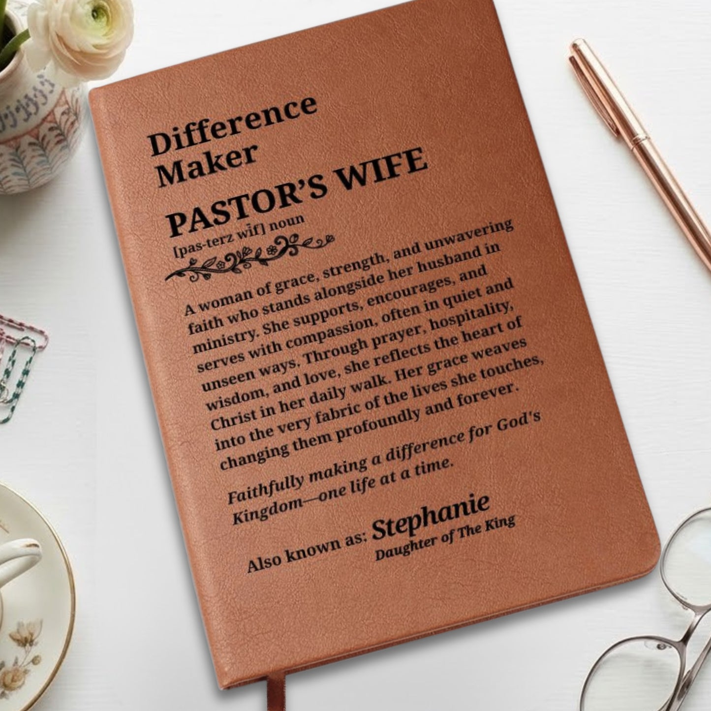 Difference Maker Pastor's Wife Personalized Journal