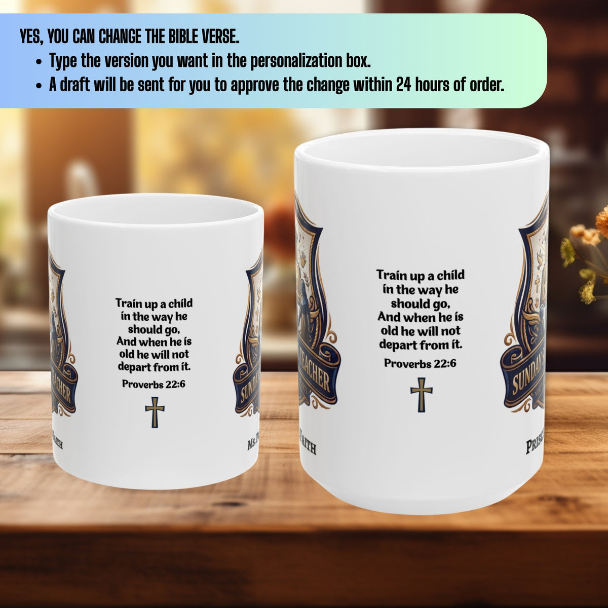 Personalized Sunday School Teacher Gift Mug