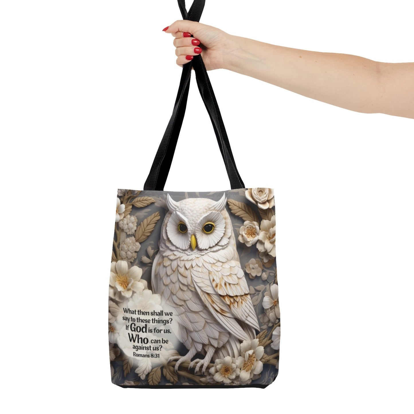 Bible Verse Tote Bag - 3D Owl Print