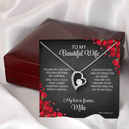 To Wife Message Jewelry Card And Forever Love Necklace - Perfect Match