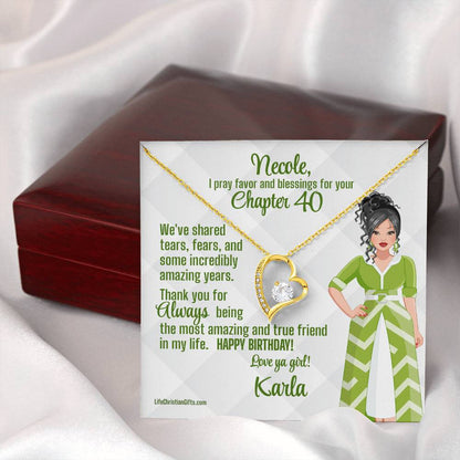 Chapter Birthday Card With The Forever Love Necklace - Brunette