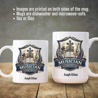 Personalized Church Musician Mug With Bible Verse